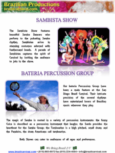 Samba Shows. Bateria Percussion Group. Brazilian Carnival