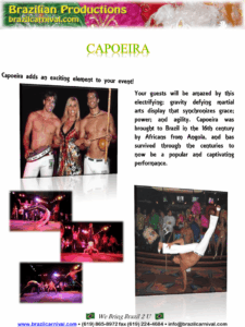 Capoeira performance - Brazil Carnival Show. Brazilian Productions